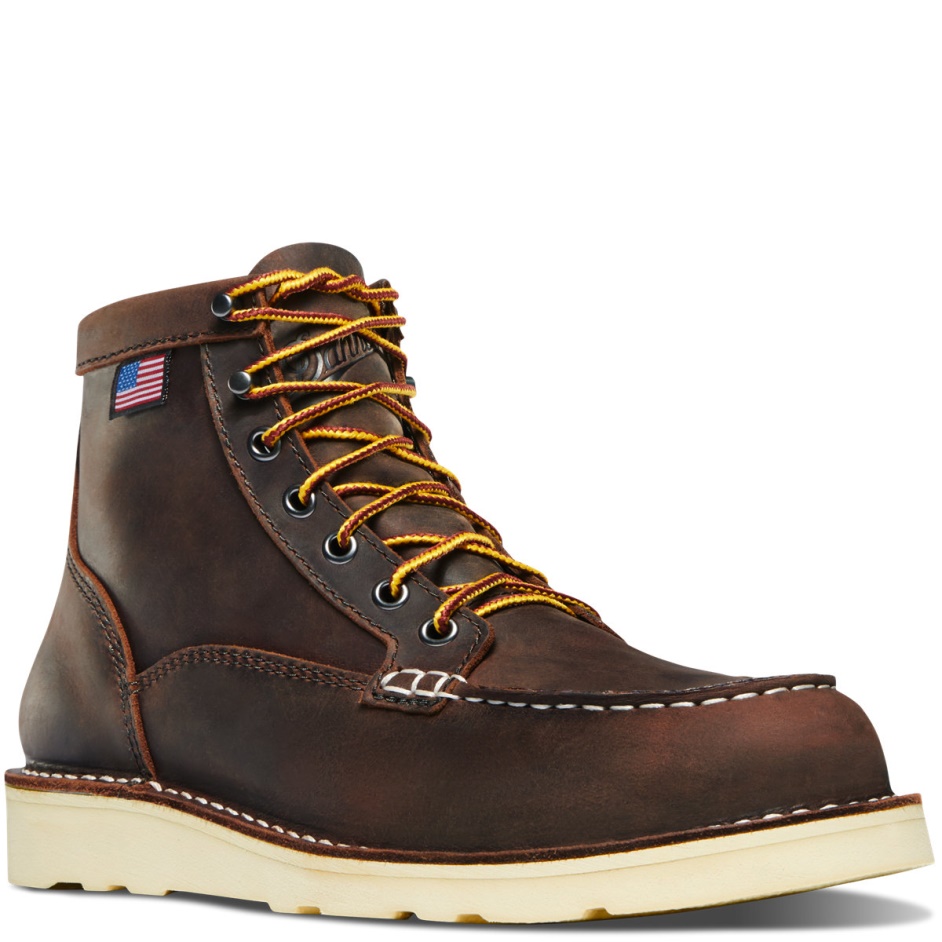 Women's Bull Run Moc Toe 6 Brown Steel Toe Danner